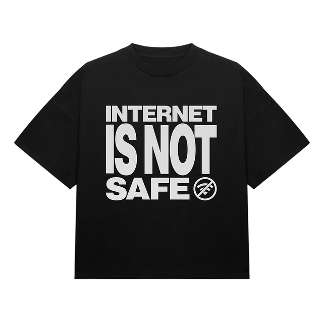 internet is not safe tee, black